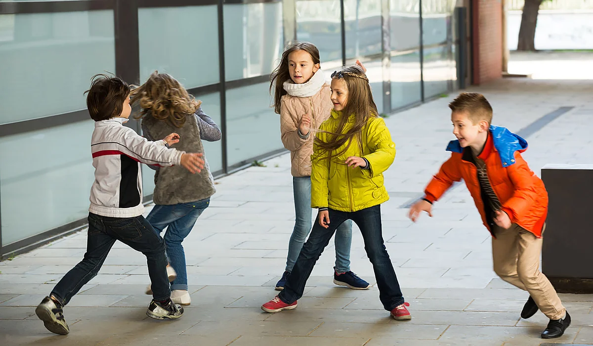 Kids playing tag