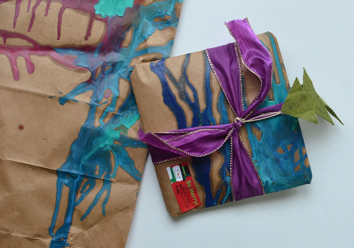 Melted Crayon Wrapping Paper by sisterswhat.com