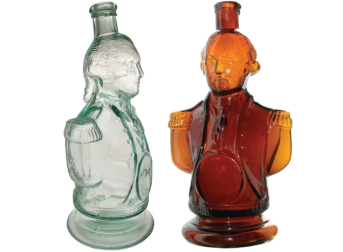 antique Washington bust bottles