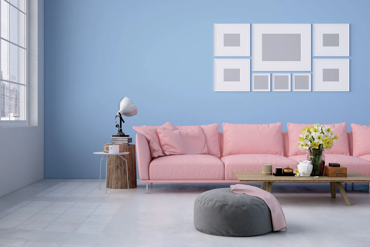 Pink and Blue Combo Living room