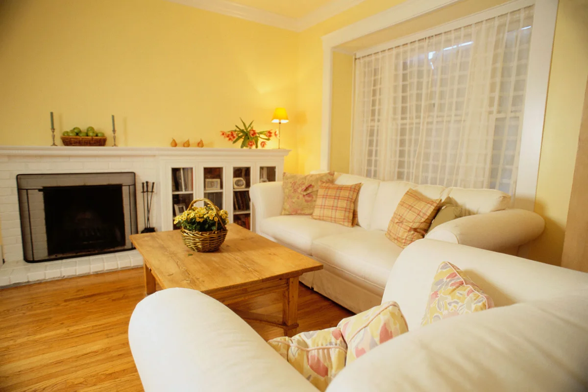 Primrose Yellow and Cream Living Room
