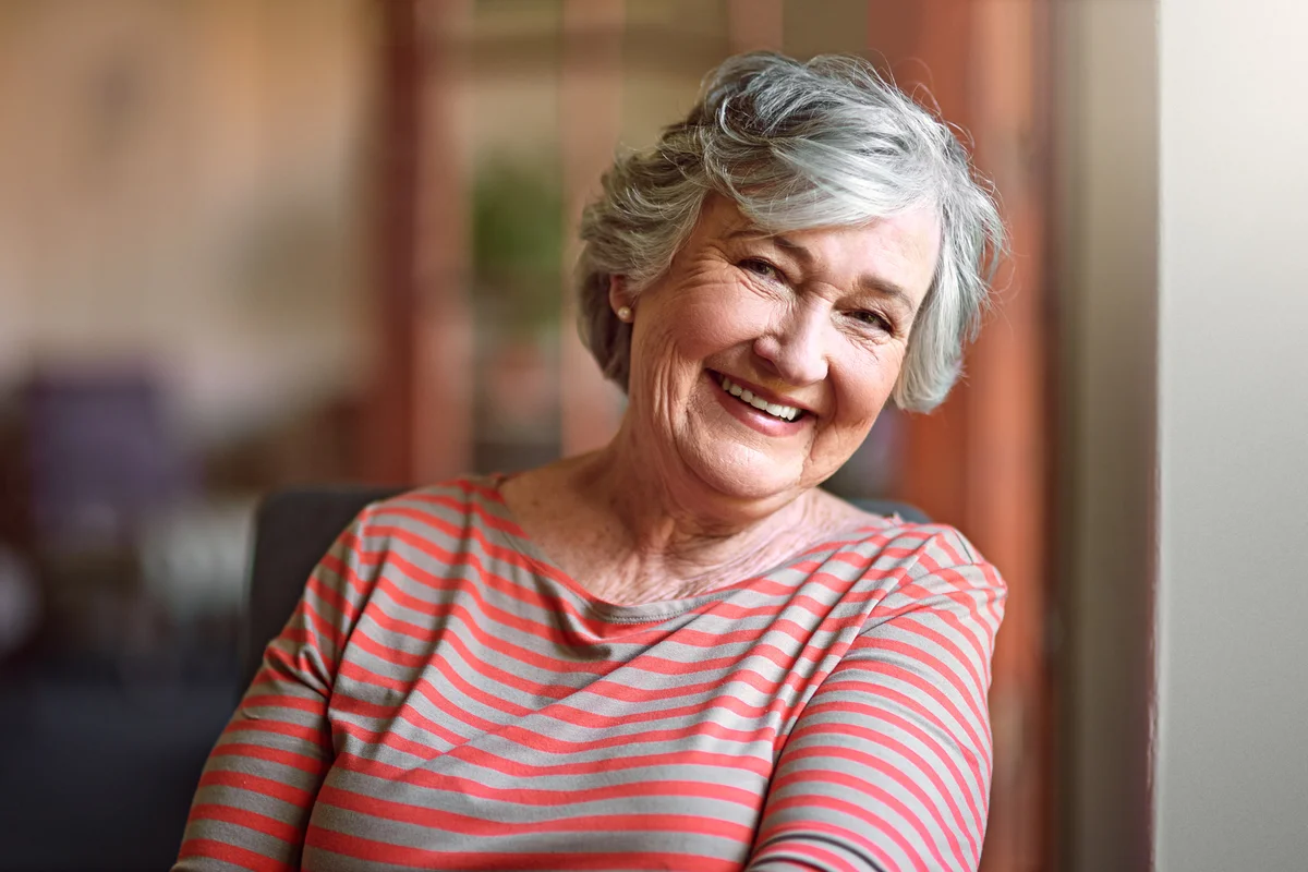 Senior lady with salt and pepper hair