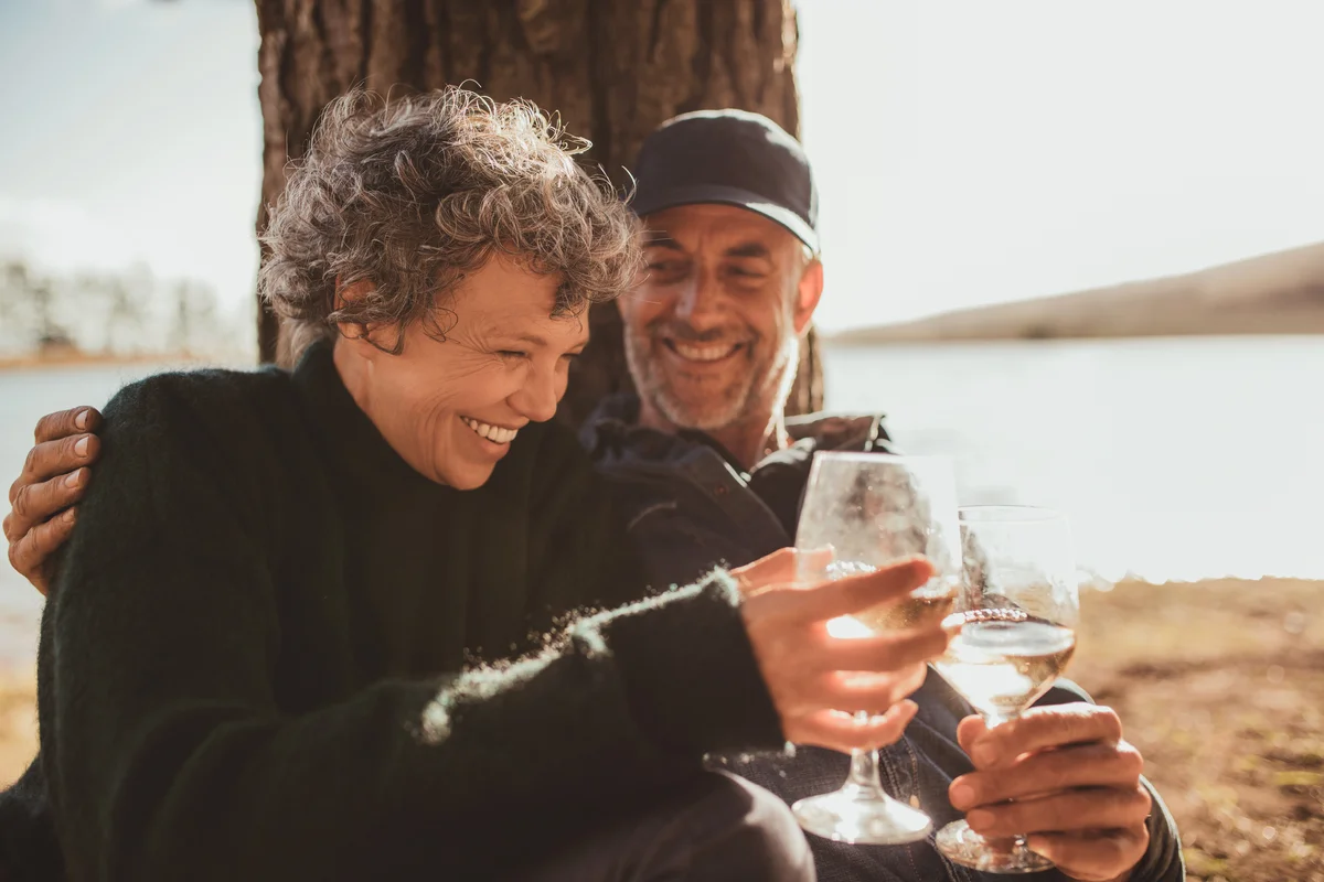 Relaxed mature couple