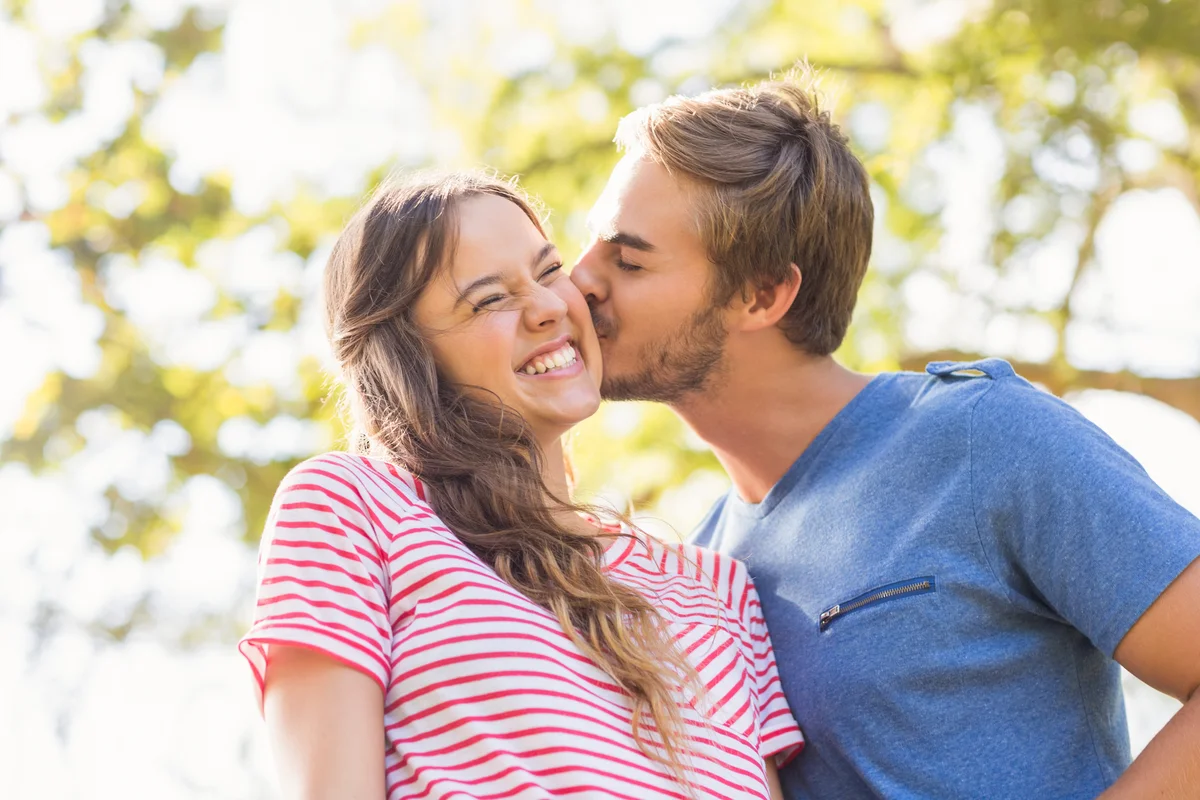 Cute couple kissing