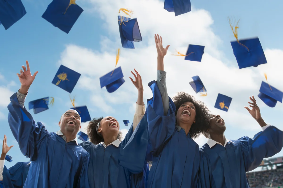 throwing graduation caps