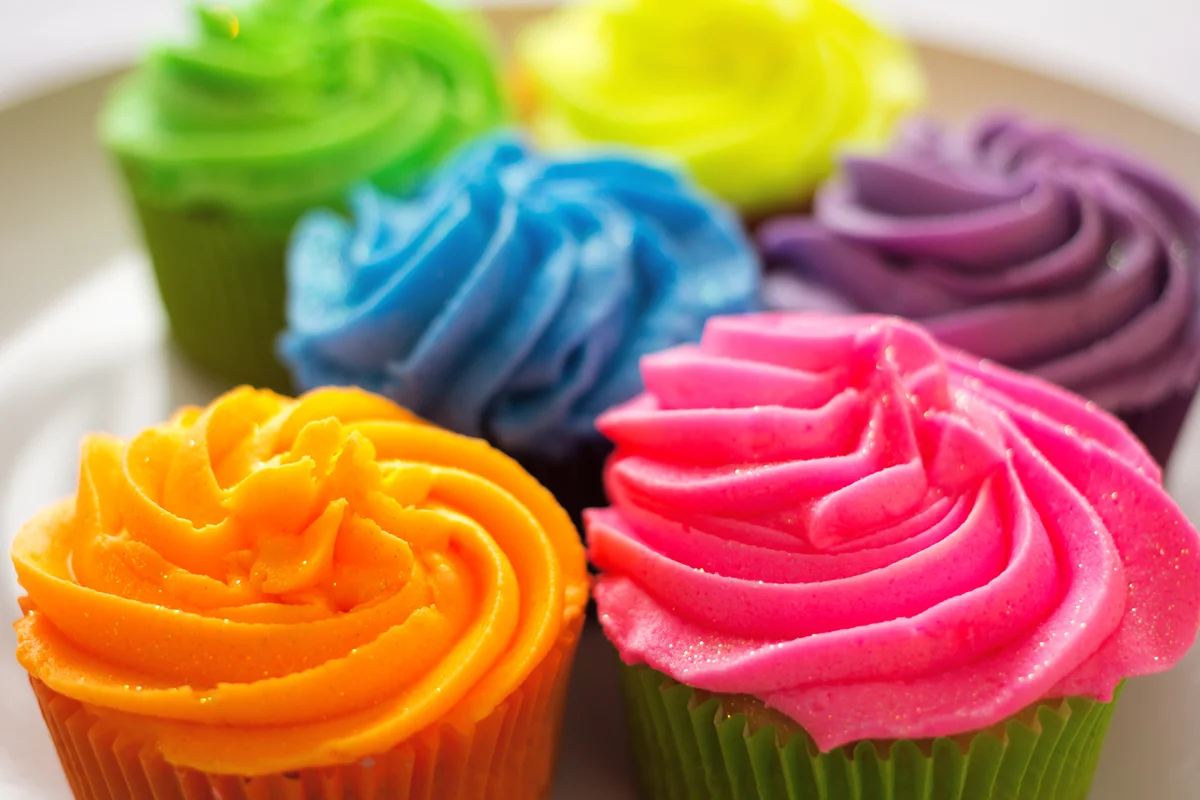 Multicolored cupcakes