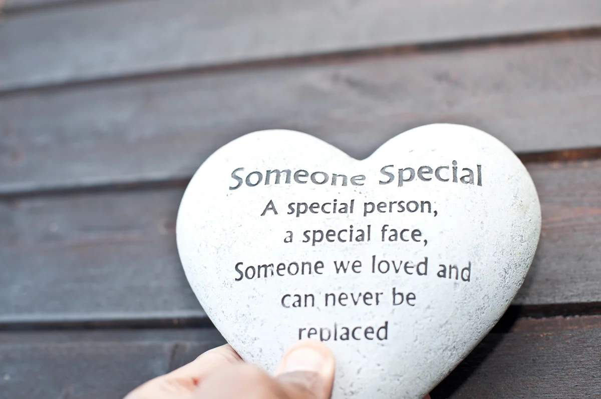 Heart shaped memorial stone