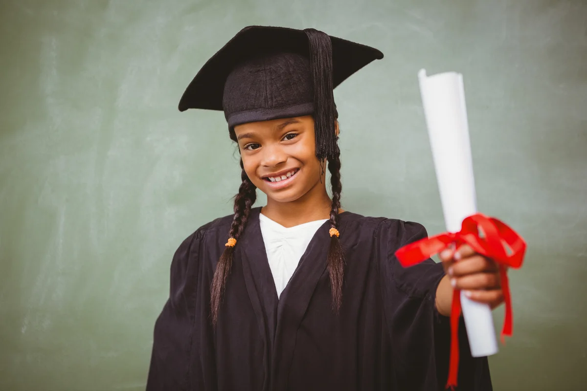 Girl holding diploma