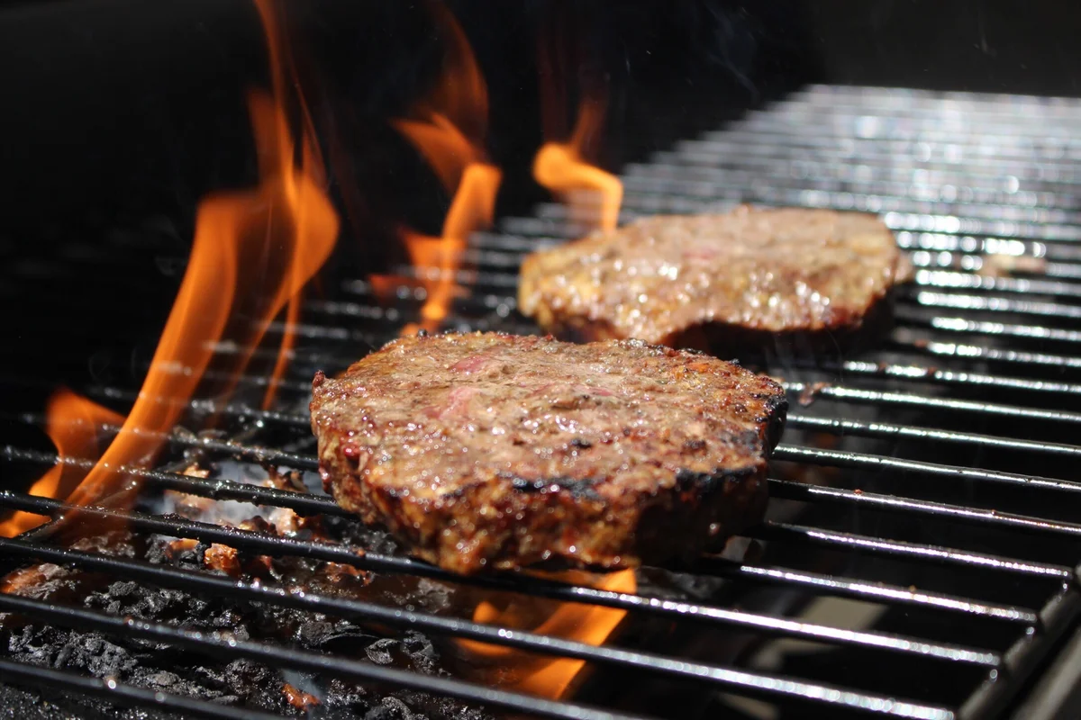 Burger Patty On Grill