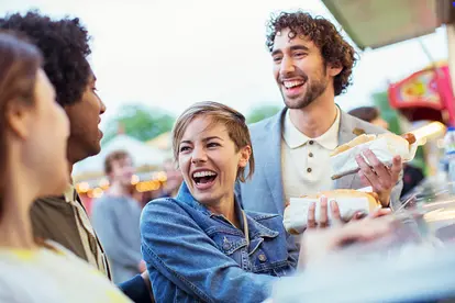 People in amusement park