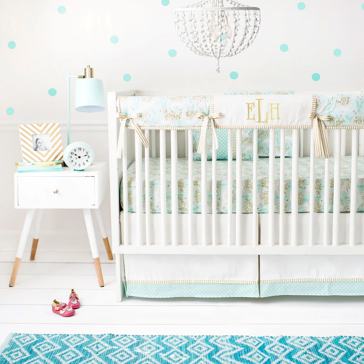 Mint and Gold Rail Guard Set | Unicorn in Mint Collection