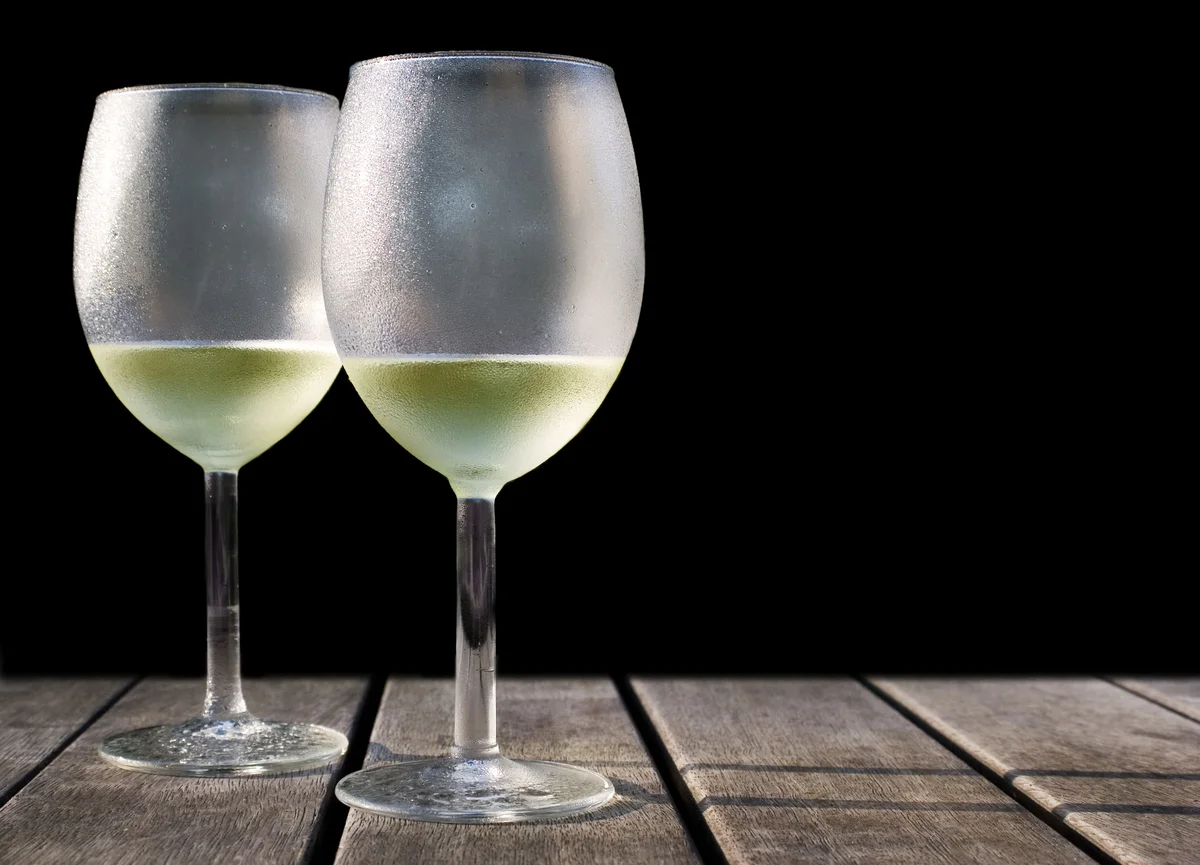 frosty wine glasses