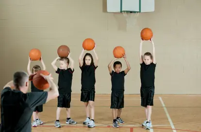 Gym class basketball