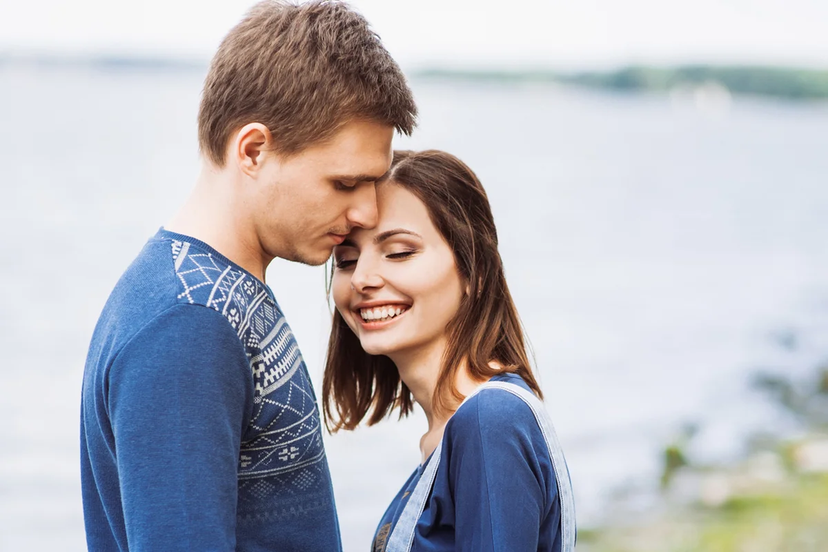 Young couple feeling happy