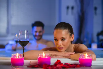 Man and woman in Jacuzzi
