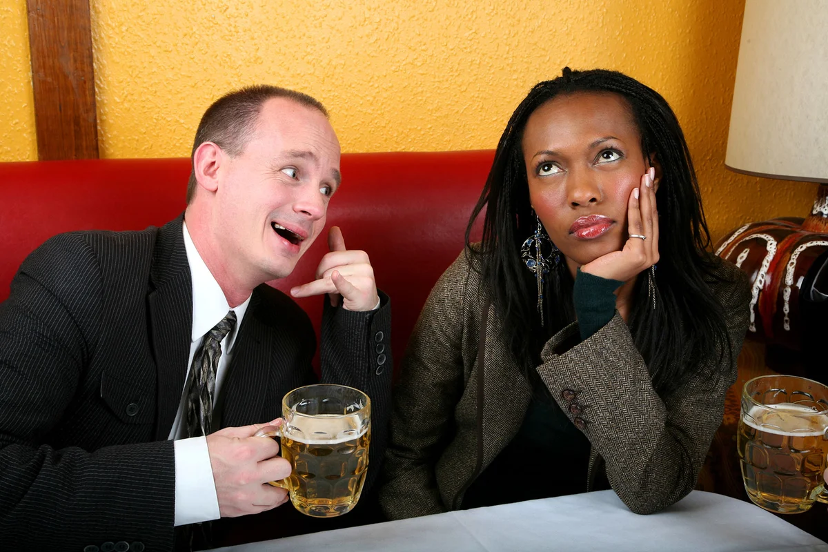 Man and woman on date