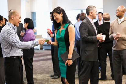 Exchanging business cards