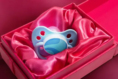 Pacifier in satin lined box