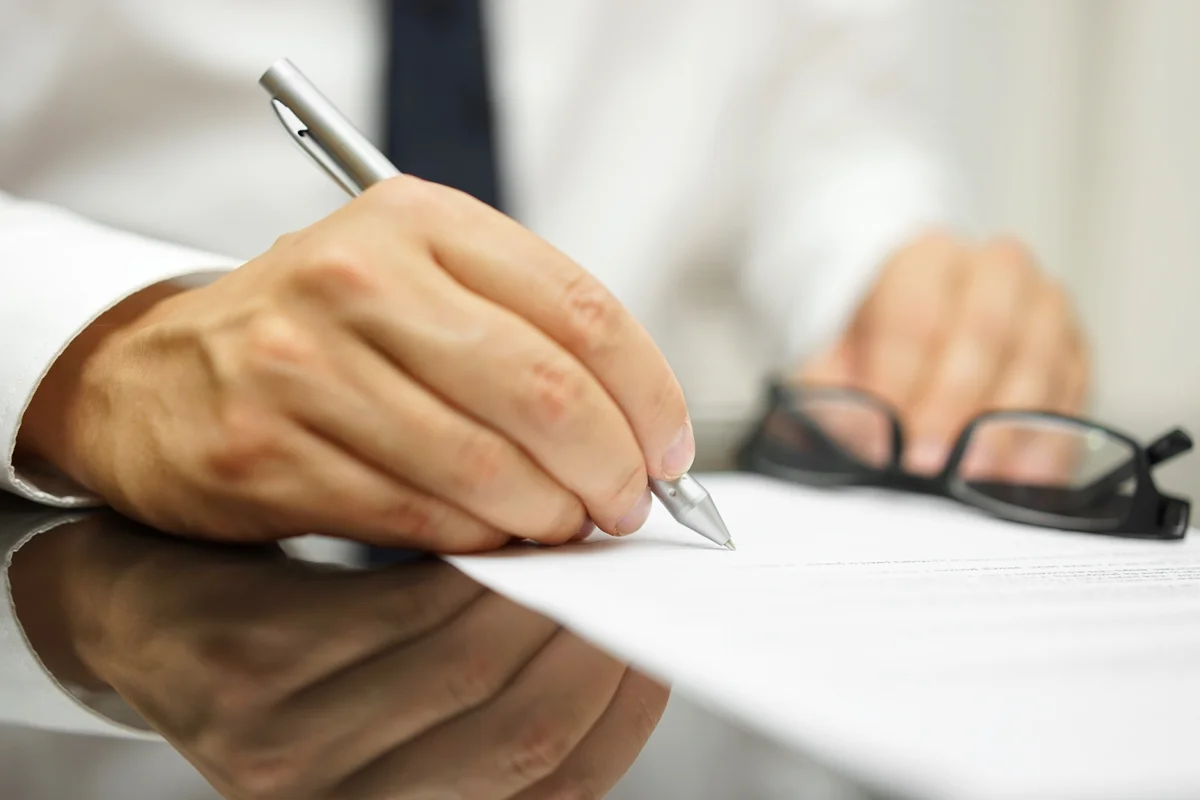 Signing paper