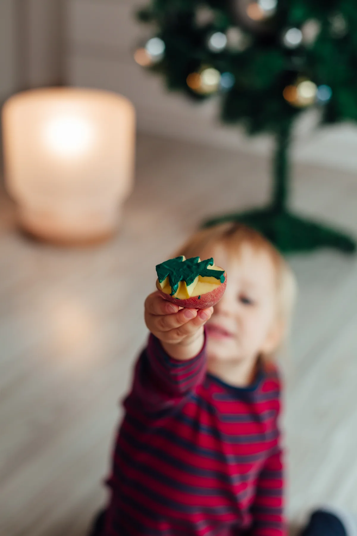 Baby with xmas stamp
