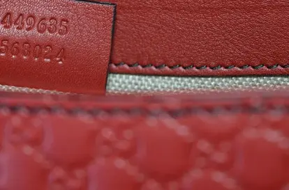 closeup of Gucci bag