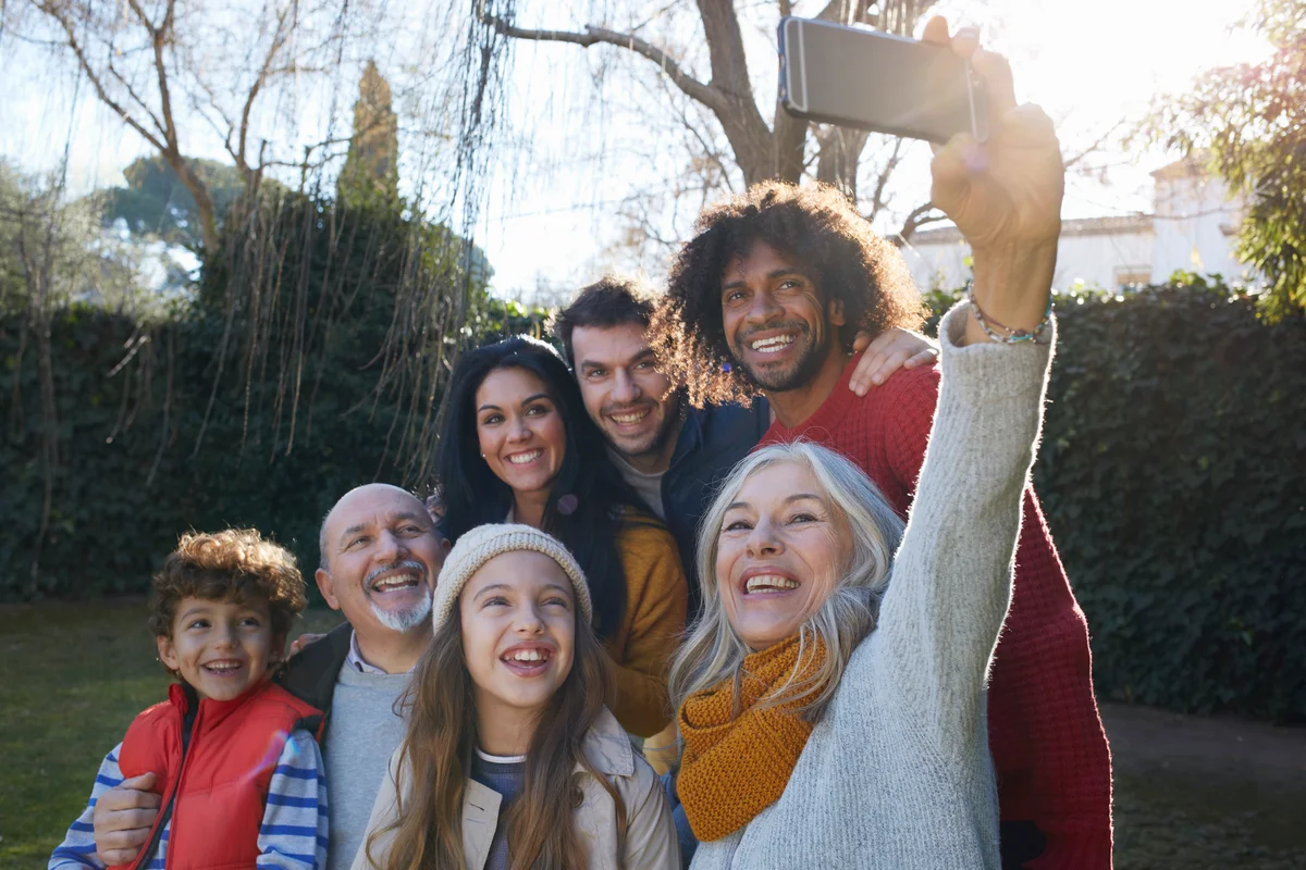 Extended family selfie