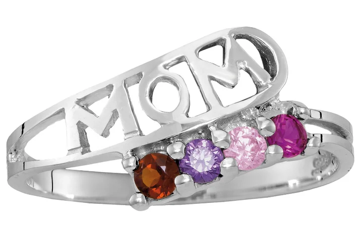 Mom ring with birthstones