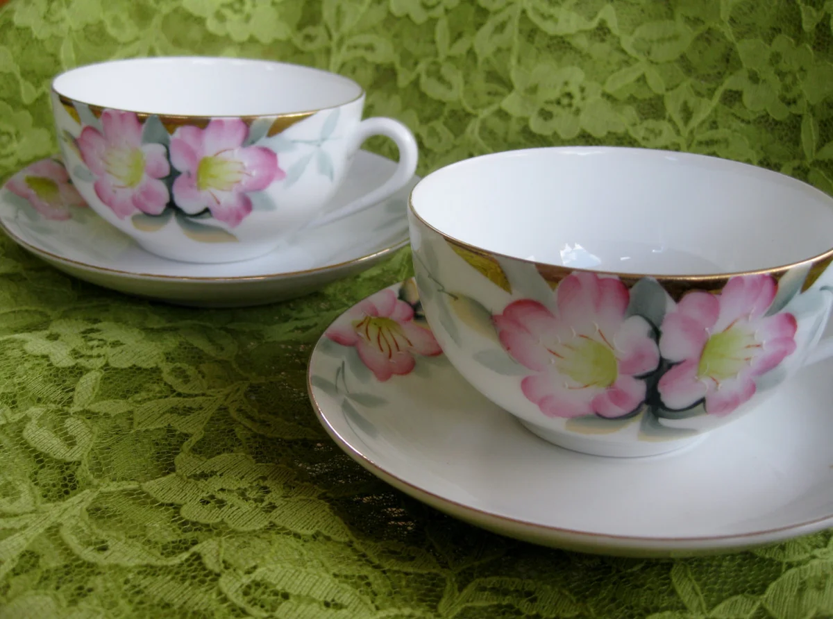 Noritake Azalea Pattern Teacups