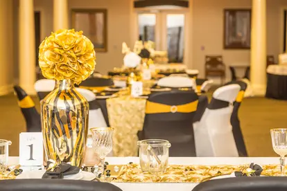 gold and black tiger centerpiece
