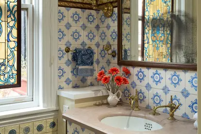 antique stained glass window