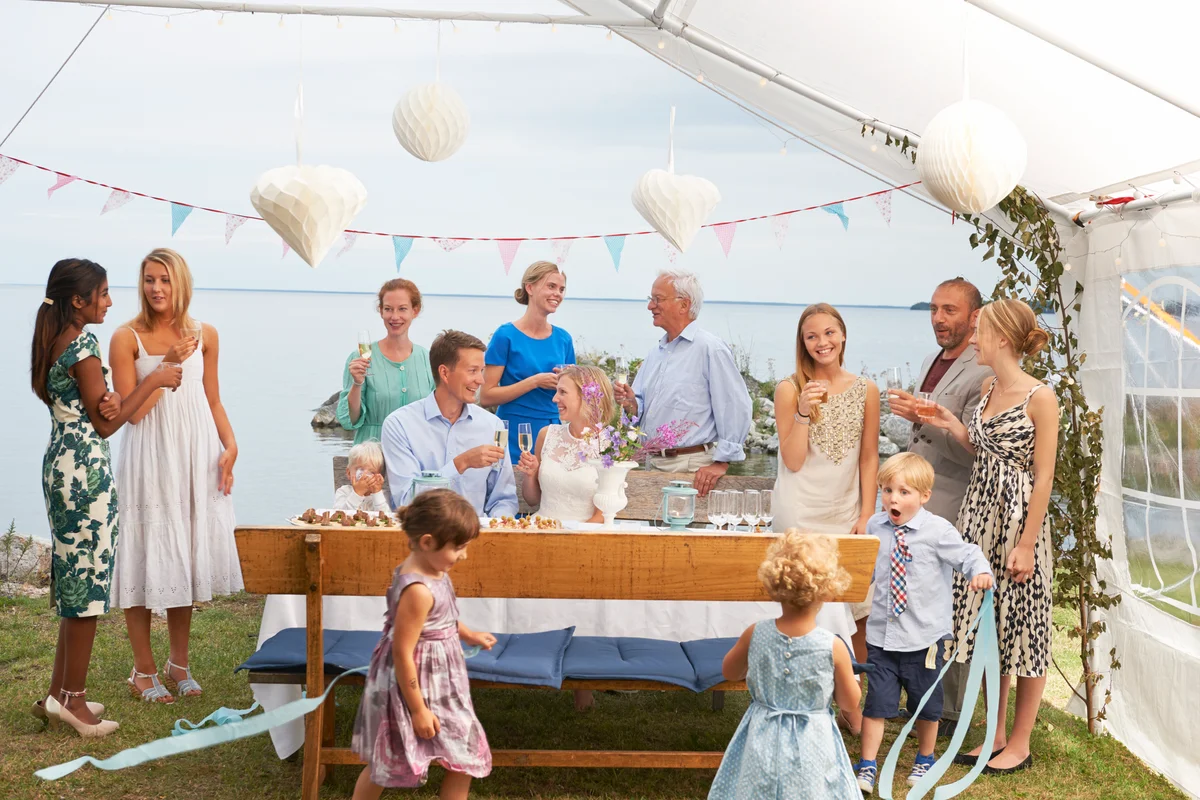 wedding reception guests
