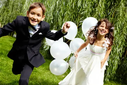 Kids with balloons