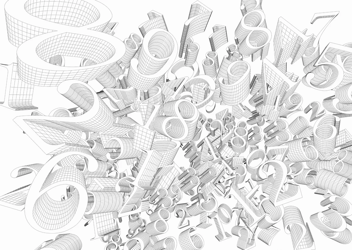 wireframe numbers