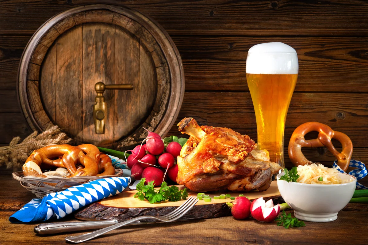 Oktoberfest display of food and drink