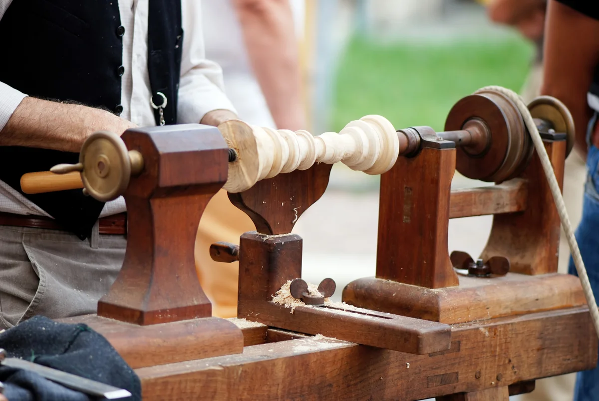 Antique wood lathe