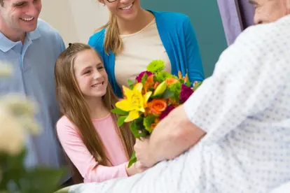 family visiting hospice patient