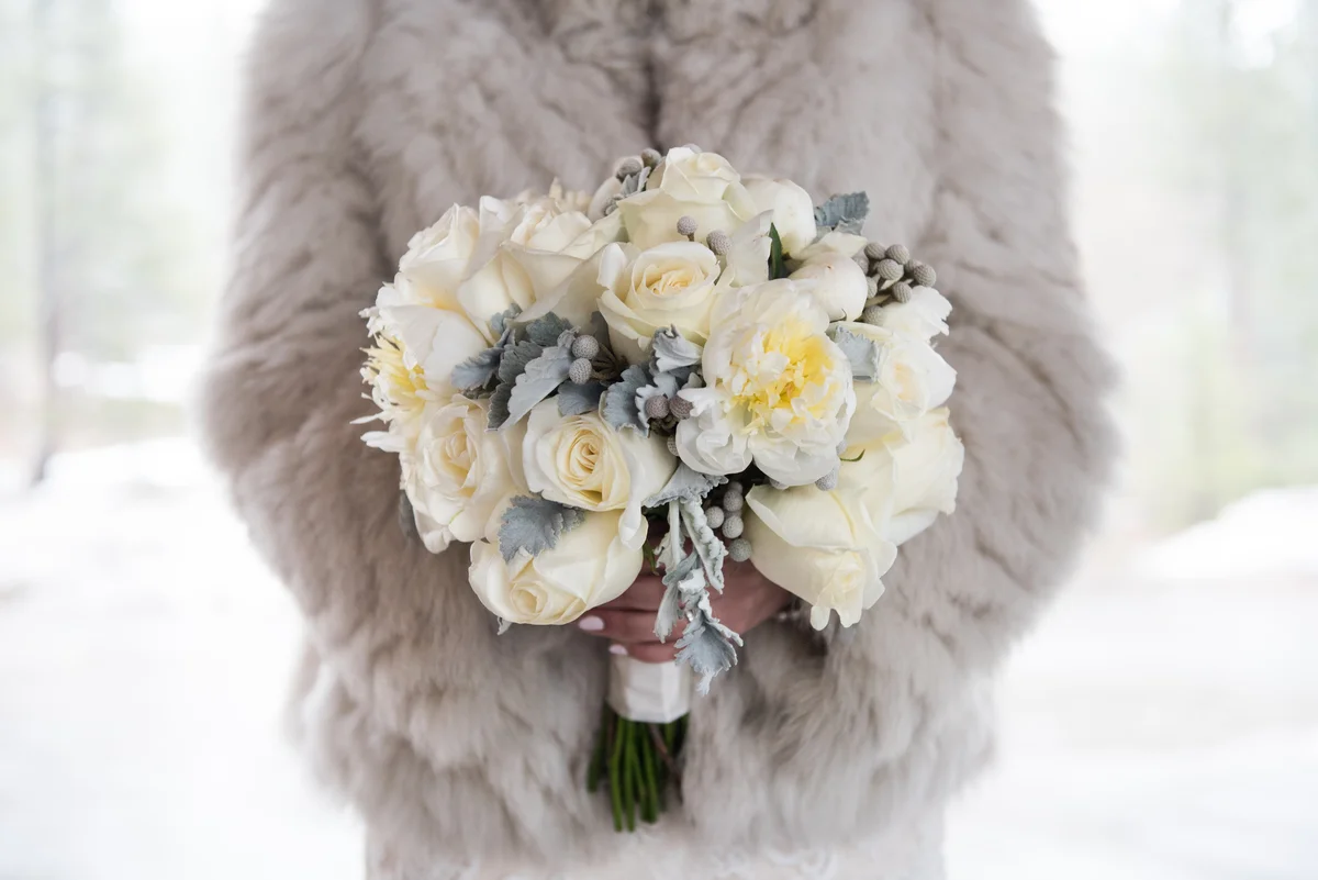 Bride holding a beautiful bouquet