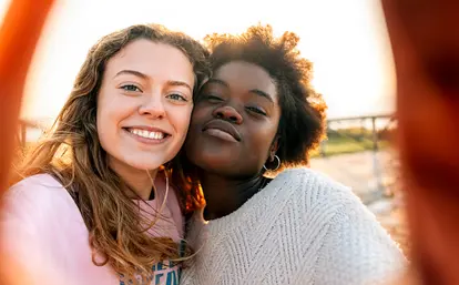 best friends taking a selfie
