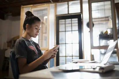 woman using cell phone