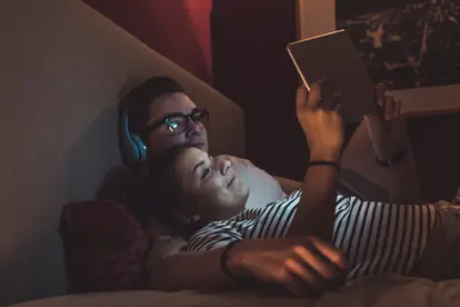 Watching movie on tablet