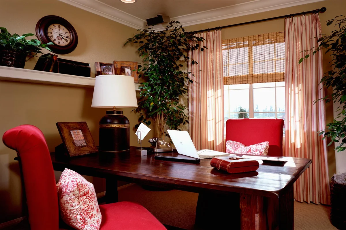 red chairs in office