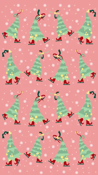 Dancing Christmas Trees Wallpaper - Tall