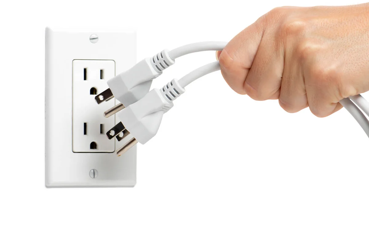 unplugging electrical cords