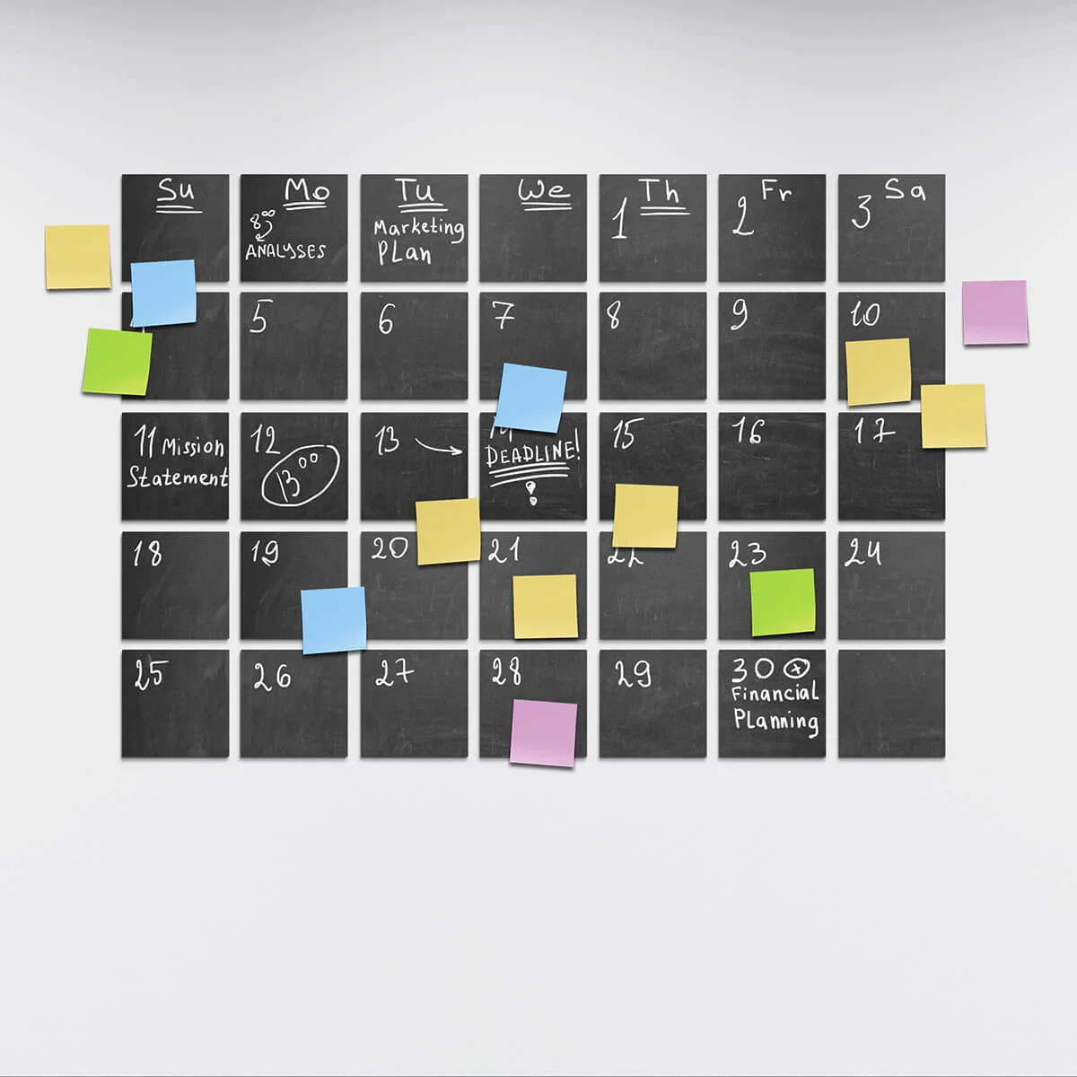 Chalkboard label calendar