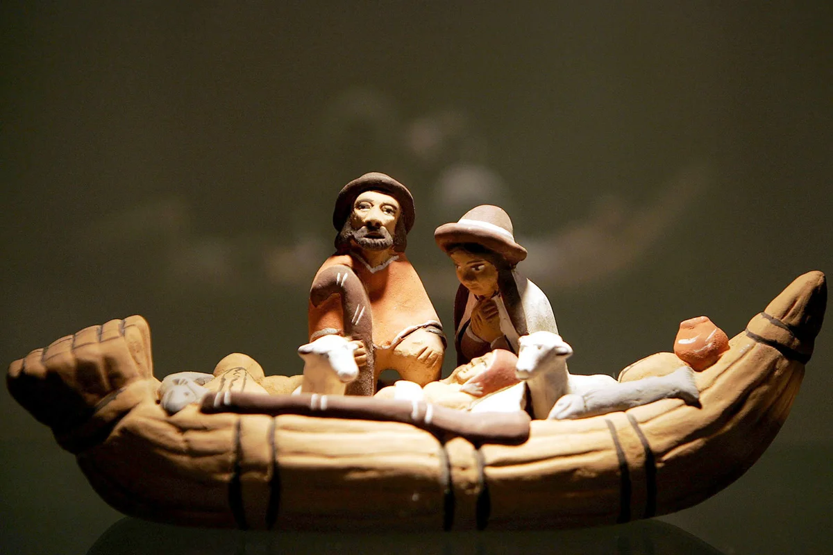 A nativity scene from Peru displayed during a 'Joy to the World' exhibit December 9, 2004 in Washington, DC.
