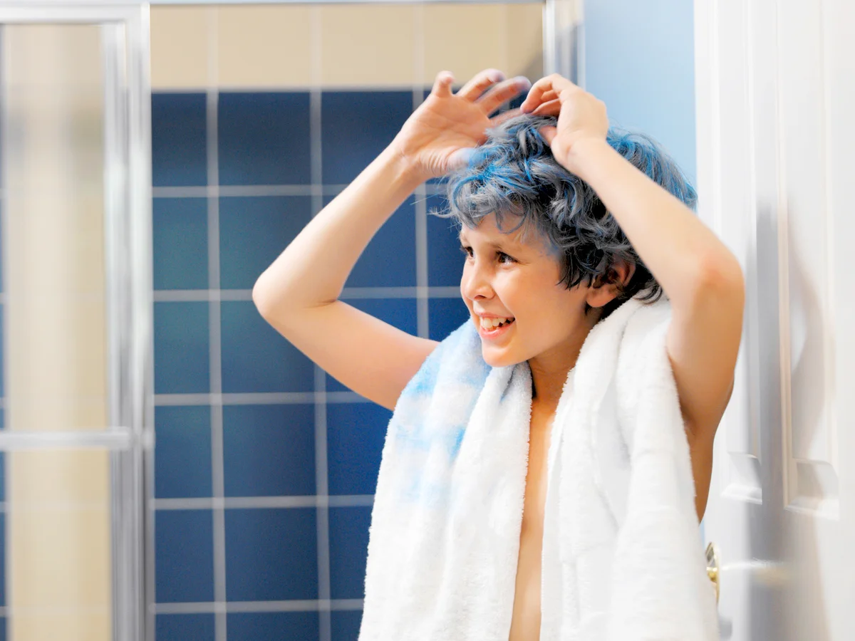 Blue Hair Dye On Towel