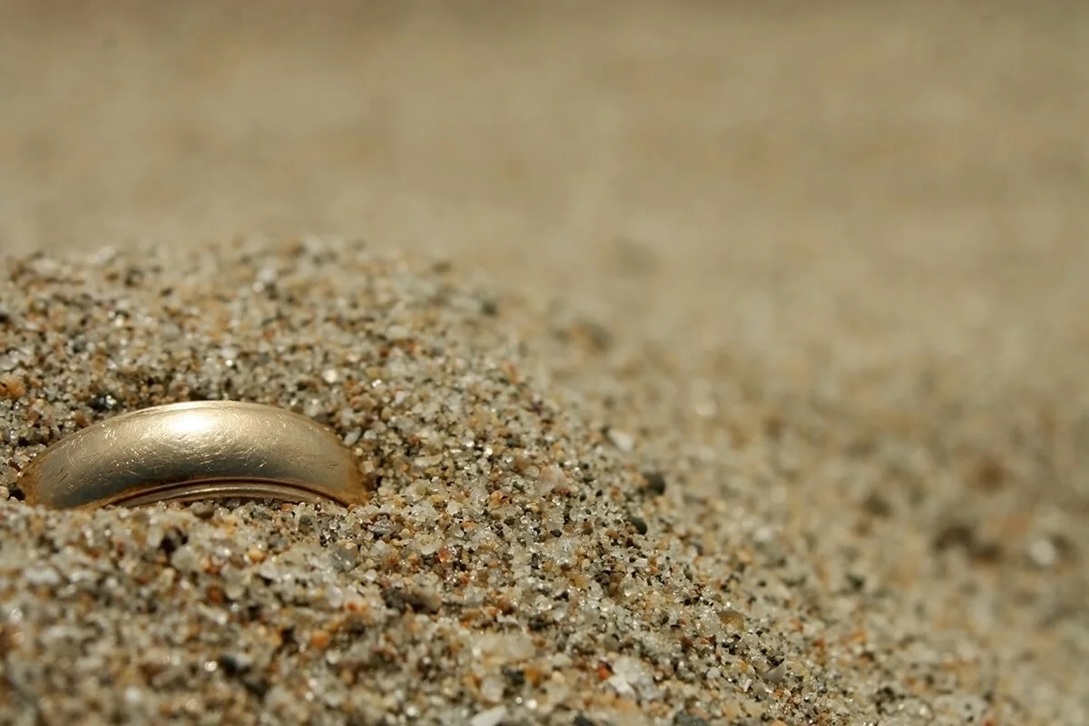 Gold Wedding Ring Lost in the Sand