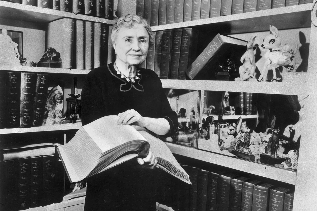 1956: Portrait of American writer, educator and advocate for the disabled, Helen Keller.