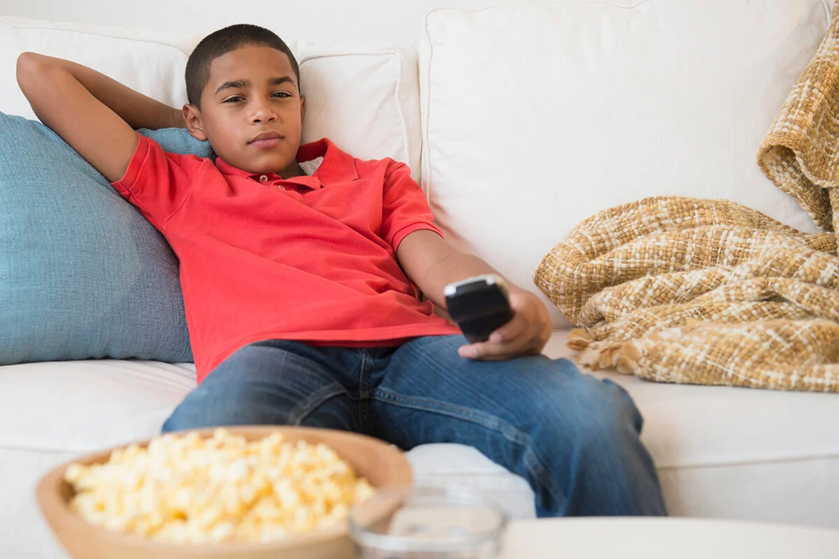 boy watching television