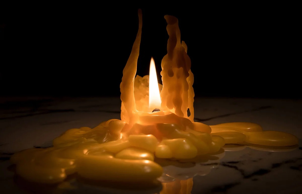 nearly burned down candle